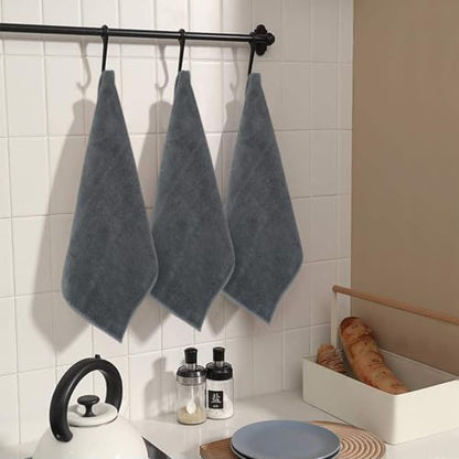 SINLAND Microfiber Rag Absorbent Cleaning Cloth Kitchen Dish Cloth Quick Dry Streak Free Dish Rags Glass Cloths 12inchx12inch 20 Pack Grey - color: Greyx20