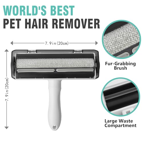 Pet Hair Remover, Roller, Remove Dog Hair and Cat Hair Easily. White.