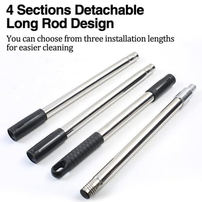 Aluminum Pizza Oven Brush, Grill Brush, Brass Wire Brushes, with Stainless Steel Scraper & Detachable 60 inches Long Handle for Commercial Cleaning, Kitchens, Restaurants, BBQ Shelf, Fireplace