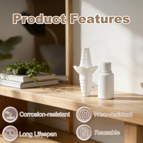 2 Pack Last Drop Universal Bottle Emptying Kit Transfer Connector for Soap, Lotion, Shampoo, Conditioner, and Kitchen,and Bathroom Use Reusable Bottle Funnel Adapter (White) - color: White