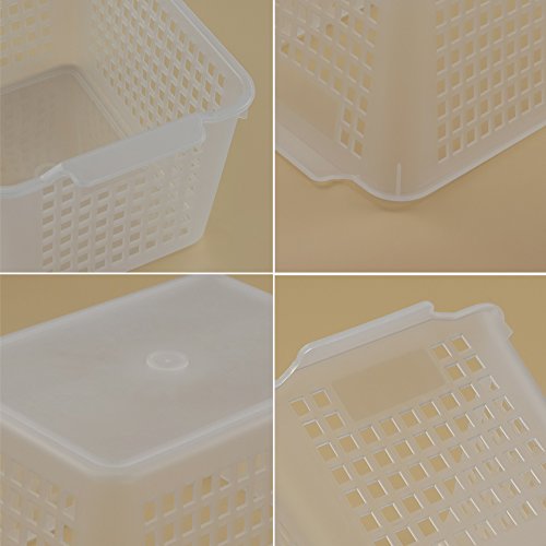 Clear Plastic Storage Bins/Basket Organizer, 6-Pack | Pantry Organizers and Storage, Multi-Use Organizer Binsfor Home Bathroom Kitchen
