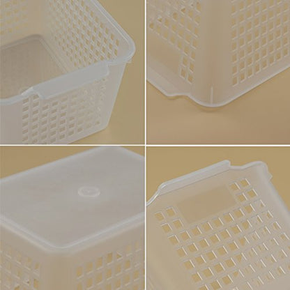 Clear Plastic Storage Bins/Basket Organizer, 6-Pack | Pantry Organizers and Storage, Multi-Use Organizer Binsfor Home Bathroom Kitchen