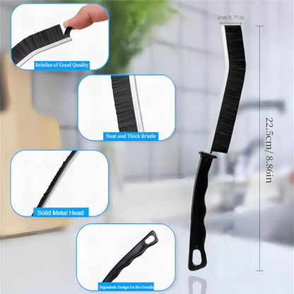 2 Pcs Crevice Cleaning Brush Hard Bristle Gap Brush Multifunctional for Bathroom Household Kitchen Tiles Window Crevice Cleaning Tool (Style 2) - style: Style 2