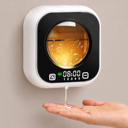 Automatic Liquid Soap Dispenser, Wall Mounted Soap Dispenser, 320ML Electric Touchless Rechargeable, Smart Display & 5‑Level Adjustable, No-Drill Waterproof for Bathroom, Kitchen (White) - color: White