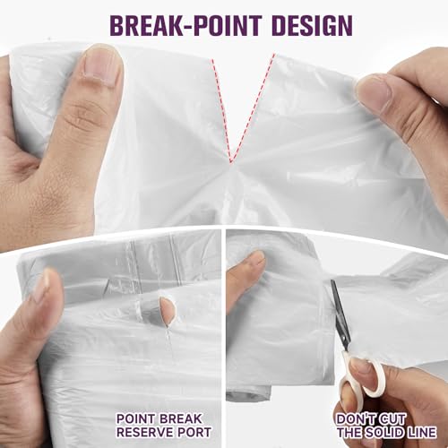 1.6 Gallon Drawstring Kitchen Trash-Bags - Heihaily Unscented Clear White Plastic Garbage Bags Heavy Duty Bulk Tiny Waste Basket Liners for Bathroom Bedroom Office (3 Rolls, 60 Counts) - style: 1.6Gal white 60 Counts