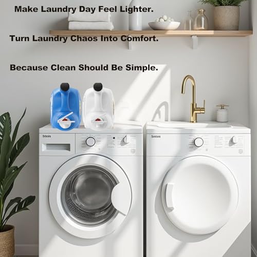 2 Pack Laundry Detergent Dispenser Nozzle Holder – Easy-Press Spout Opener, Drip-Free Detergent & Softener Accessory, Fits Most Large Bottles, laundry room organization
