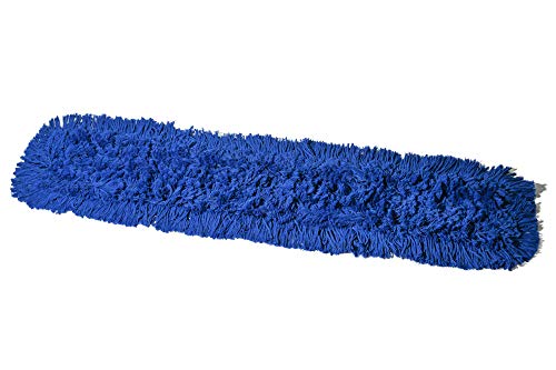 Commercial Dust Mop Replacement Head – 36 x 5 in. Cotton Nylon Reusable Mop Head – Industrial Dust Mop Refill for Floor Cleaning & Janitorial Supplies, Blue - color: Blue, size: 36 X 5 Inch