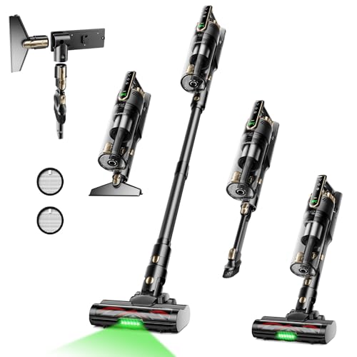 Trucozie Cordless Vacuum Cleaner, Self-Standing Lightweight Stick Vacuum with 50 mins Runtime, Powerful Suction, Anti-Tangle Wireless Vacuum for Home, Hardwood Floor, Carpet, Pet Hair, Black - color: Black