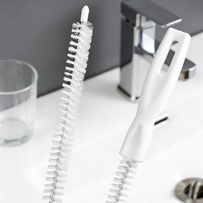 Drain Snake Cleaner Brush Flexible Pipe Clog Remover Tool for Sink Shower Bathtub Reusable Hair and Debris Cleaning Accessory (White) - color: White