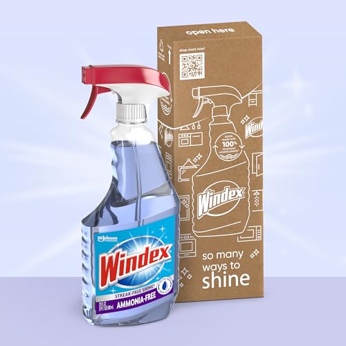 Windex Glass and Window Cleaner Spray Bottle, Ammonia Free, Packaging Designed to Prevent Leakage and Breaking, Surface Cleaning Spray, Crystal Rain Scent, 23 Fl Oz - size: 23 Fl Oz (Pack of 1)