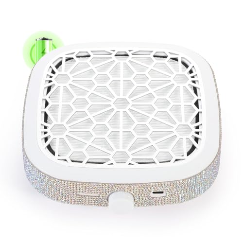 Nail Dust Collector, Cordless Dust Collector Nail Tech, Compact Powerful 6000RPM Nail Vacuum Fan Rechargeable Dust Extractor for Acrylic Gel Polish Manicure Pedicure for Home - color: AB Diamond