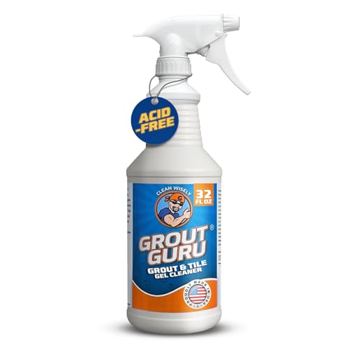 Professional Gel Grout Cleaner Spray, Heavy Duty Tile Grout Cleaner for Tub & Wall, Acid-Free Deep Cleaning Solution, Safe for Marble, Porcelain & Stone, Made in USA, 32 Oz