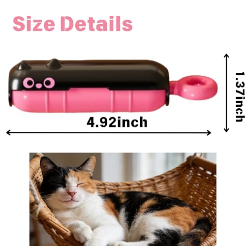 Reusable Mini Travel Lint-Roller, Extra Sticky Washable Lint Rollers for Pet Hair, Portable Lint-Remover for Clothes, Pet Hair Remover Sofa Carpet Car Purse Household (Black Pink Cat) - color: Black Pink Cat