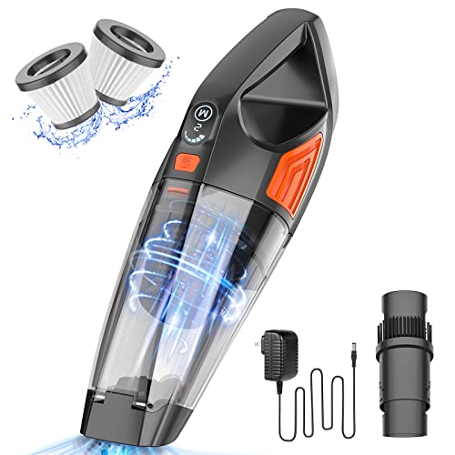 ATONEP Handheld Vacuum Cordless Cleaner,Powerful Portable and Dust Buster Hand Vcauum Rechargeable with Large-Capacity Battery for CarPetOfficeHome (Mixed Colors) (Dark Purple) - color: Dark Purple