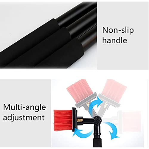 Telescopic Cleaning Brush, Telescopic Hydrocleaner, Up to 7.2 M, Water Powered, Cleaning Solar Panels, Window Cleaning Kit with Squeegee, Washing Trucks, Bus, Cars - color: 50cm Brush Head, size: 7.2m Rod