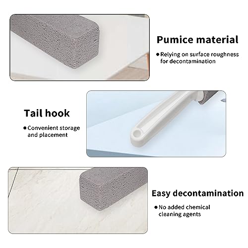 Pumice Stone for Toilet Cleaning, Pumice Cleaning Stone with Handle, Toilet Cleaner, Pumice Stone, Toilet Wand, Toilet Bowl Cleaner Brush, Toilet Brush (2PCS Gray) - color: 2pcs Gray