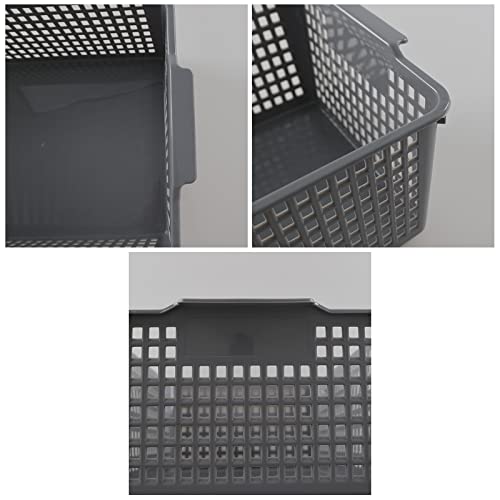 Plastic Organizing Baskets, Large Open Storage Bins Set of 3