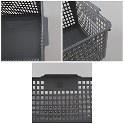 Plastic Organizing Baskets, Large Open Storage Bins Set of 3