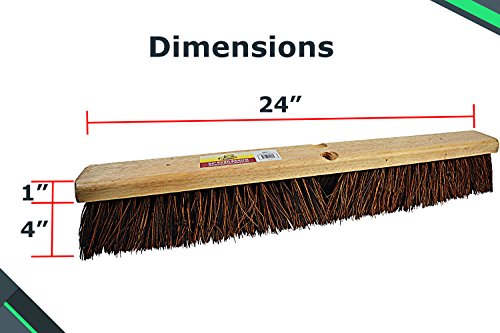 Bristles 4224 24” Push Broom Head for Indoor and Outdoor, Commercial Or Residential Use with Stiff Bristles for Heavy-Duty Work On Concrete, Patio, Garage, Stone Or Any Heavy Duty Cleaning