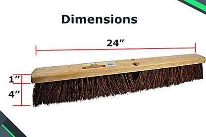 Bristles 4224 24” Push Broom Head for Indoor and Outdoor, Commercial Or Residential Use with Stiff Bristles for Heavy-Duty Work On Concrete, Patio, Garage, Stone Or Any Heavy Duty Cleaning