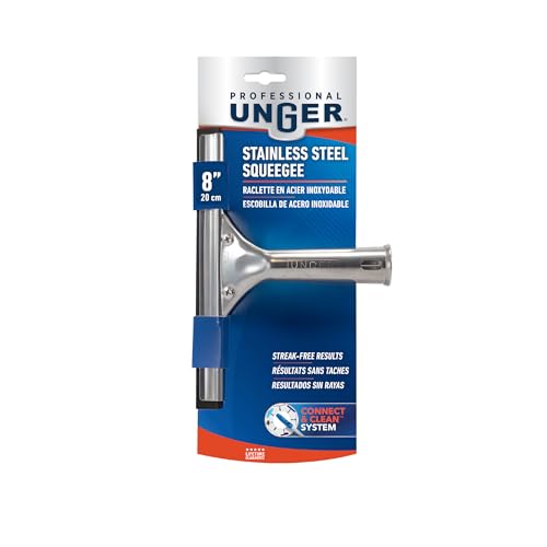 Unger Professional Stainless Steel Heavy-Duty Squeegee, 12", Silver - size: 12-inch, style: 12” Stainless Steel Squeegee