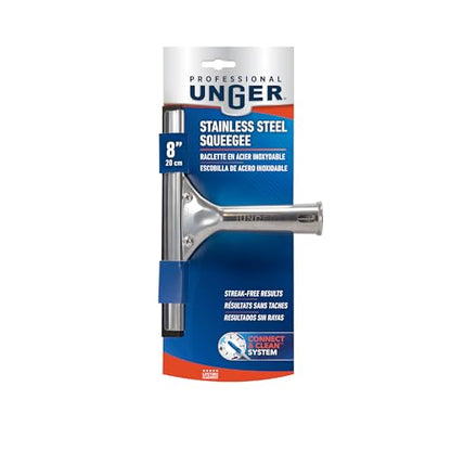 Unger Professional Stainless Steel Heavy-Duty Squeegee, 12", Silver - size: 12-inch, style: 12” Stainless Steel Squeegee