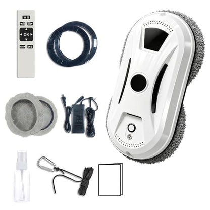 2026 New Automatic Window Cleaning Robot, Robot Window Cleaner with AI Intelligent Positioning & Edge Detection & 2800Pa Suction, Anti-Drop Safety for High-Rise Glass & Large Bay Windows (1Set) - color: 1set