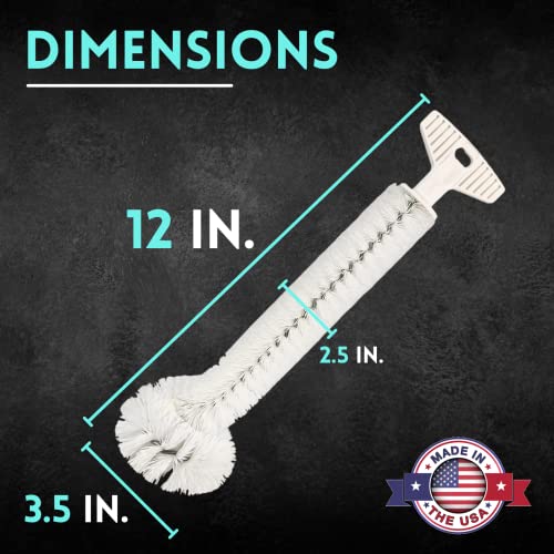 Universal Garbage Disposal Cleaner - 12" Long Kitchen Sink & Drain Cleaning Brush - Sturdy T-Grip Handle Disposer Cleaner - Removes Residue & Odor - Easy to Clean - Made in USA - FryOilSaver Co.