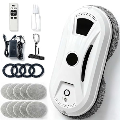 Automatic Smart Window Cleaning Robot, SmartClean Hands-Free Glass Cleaner with Remote Control, 2800Pa Suction for Spotless Mirrors & Tiles, Safe for High-Rise Floor-to-Ceiling Windows