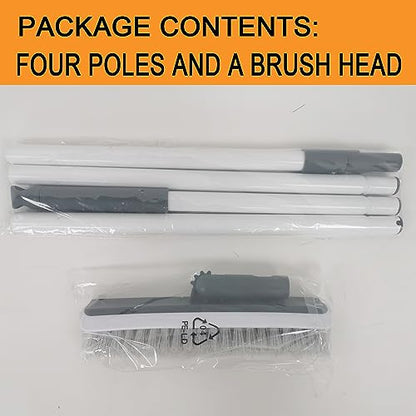 Stiff Bristles Broom,Tub Tile Broom Brush,Push Broom for Shower Cleaning,Patio, Kitchen,Garage,Indoor Outdoor Cleaning Brush,Stainless Steel Long Handle - color: Small Broom