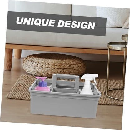 Vaguelly Portable Cleaning Basket Plastic Storage Basket Lid Capacity Storage Organizer for Cleaning Supplies Handle Design for
