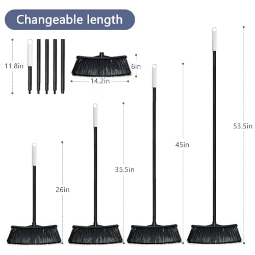 Outdoor Broom for Cleaning Floor - Outside Brooms, Heavy Duty Outdoor Broom for Cleaning Garages, Terraces, and Porches, etc.