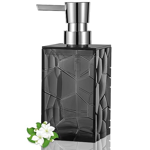 Hand Soap Dispenser, Clear Acrylic Plastic Liquid Pump Bottles Refillable Lotion Dispenser for Bathroom Decor Kitchen College Dorm, Grey - color: Clear Grey, size: 1 Pack