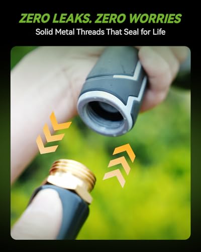 RAINPOINT Full-Metal Garden Hose Nozzle, Heavy Duty Water Hose Nozzle Sprayer With 10 Adjustable Patterns & High Flow,Thumb Control For Flow Adjustment, Ideal For Watering, Washing, Cleaning,Black - color: Black