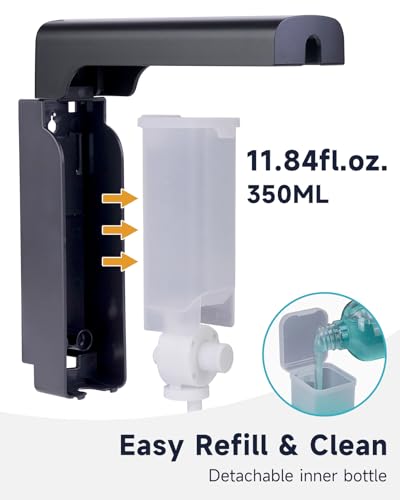 AIKE EasyPush Liquid Wall Mount Soap Dispenser,11.8 fl.oz. for Commercial and Home(Dark Silver) - color: Dark Silver, size: Single Chamber