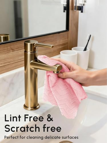 Microfiber Cleaning Cloths Roll, 75 Pack Tear Away Microfiber Towels Roll, 12" x 12" Lint Free Rags, Reusable Cleaning Cloths, Washable, Scratch Free,Ultra Absorbent Dish Rags(Pink Ripple) - color: Pink Ripple, size: 75 pack