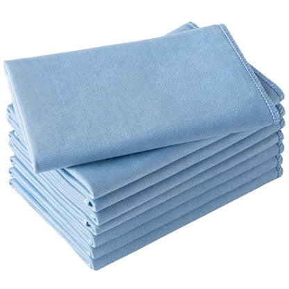 Microfiber Glass Cleaning Cloth 8 Pack, 16 Inch X 12 Inch, Lint Free Quickly Clean Window, Glasses, Windshields, Mirrors, and Stainless Steel, Blue - color: Blue