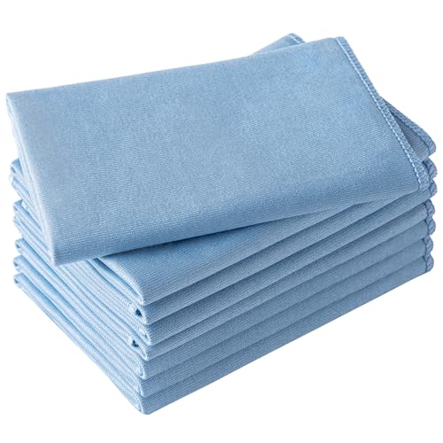 Microfiber Glass Cleaning Cloth 8 Pack, 16 Inch X 12 Inch, Lint Free Quickly Clean Window, Glasses, Windshields, Mirrors, and Stainless Steel, Blue - color: Blue