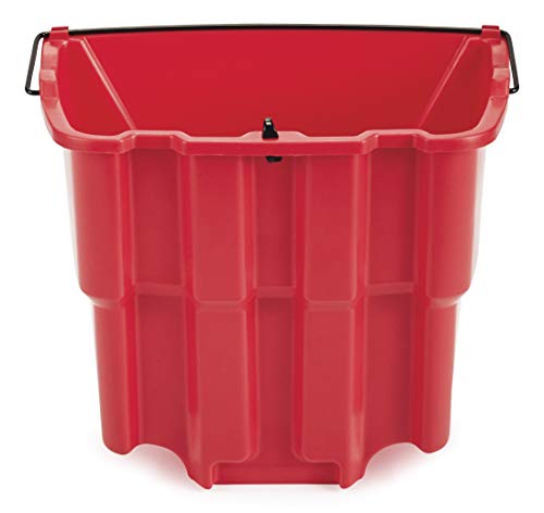 Rubbermaid Commercial Products Dirty Water Bucket for WaveBrake 2.0, 35 Qt. Mop Bucket, Red, 18-Quart Capacity, Separates Used and Clean Water, for Professional/Janitorial Cleaning