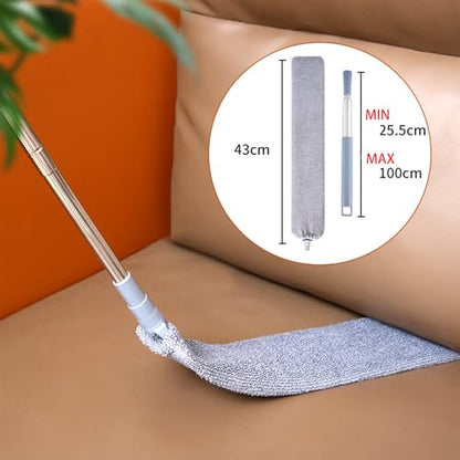 Retractable Gap Dust Cleaner Flat Duster for Under Appliances Household Cleaning Tools for Cleaning Under Appliances Furniture Couch Fridge 55.12icnh Gray