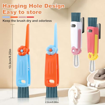 3 in 1 Cup Lid Cleaning Brush, Gap Cleaner Brushs - Home Kitchen Multifunctional Bottle Cleaning Brush Set, Portable Travel Bottle Lid Cleaner Tools, 4 PCS - color: Red Pink Blue Orange