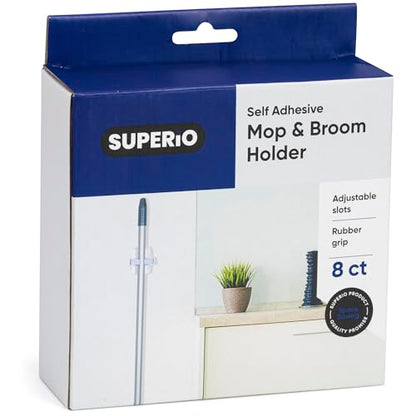 Superio Broom Organizer, Single Plastic Broom & Mop Organizers (Plastic, 8) - size: 8