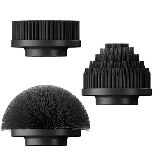 Electric Spin Scrubber Replacement Brush Heads for Cordless Spin Scrubber, 3pcs Extra Brush Accessories Suitable for TECFUN S1 Pro & L1 Power Scrubber, Cleaning Brush for Tub,Tile,Floor-Black