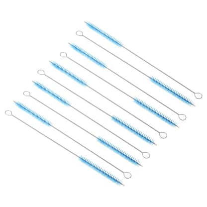 PATIKIL 10"x3/8" Long Straw Brush, 10 Pcs Drinking Straw Cleaning Brush Nylon Pipe Tube Cleaner Brush for Cleaning Straws Pot Spout, Blue - color: Blue, size: 10"x3/8"