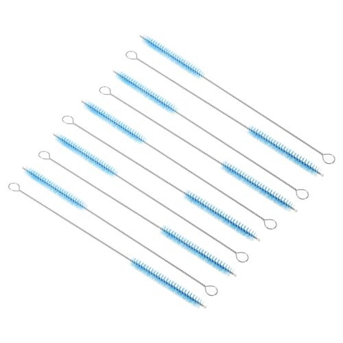 PATIKIL 10"x3/8" Long Straw Brush, 10 Pcs Drinking Straw Cleaning Brush Nylon Pipe Tube Cleaner Brush for Cleaning Straws Pot Spout, Blue - color: Blue, size: 10"x3/8"