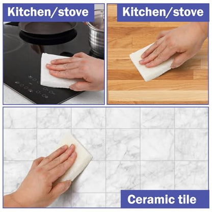 YoleShy Handled Scrubber Set, Non-Scratch Bathroom Scrubbing Pads, Bathtub Scrubber with Handle, Reusable Cleaning Sponge for Shower Tile, Bathtube, Sink, Spas Tubs & Swimming Pool Step - color: Black