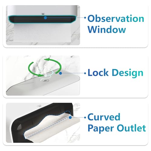 Commercial Paper Towel Dispenser Holder Wall Mount, Multi-fold Trifold C Fold Hand Towel Dispenser, Bathroom Paper Towel Dispenser, Toilet Paper Napkin Holder (White-5859) - color: White-5859