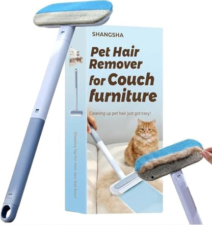 Pet Hair Remover for Furniture, Dog and Cat Hair Remover for Couch Carpet Furniture, 4 in 1 Multifunctional Pet Hair Removal Broom, Cleaning Brush for Window Tile, Reusable Washable