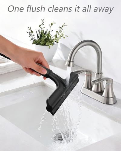 Shower Squeegee for Shower Glass Doors, 8 in Ergonomic Silicone Blade | Multi-Surface Bathroom Squeegee - Tile Window Mirror Home Car Cleaner Tool, Built-in Hook, Rust-Proof, Streak-Free No-Squeak
