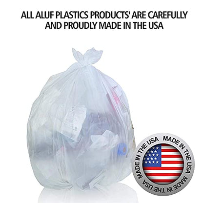 Aluf Plastics 20-30 Gallon Trash Bags Source Reduction Series Value High Density 13 Micron Gauge - Intended for Home, Office, Bathroom, Paper, Styrofoam (Pack of 2000) - color: Clear, style: 20-30 Gal, 13 Micron Equiv, 2,000 Count